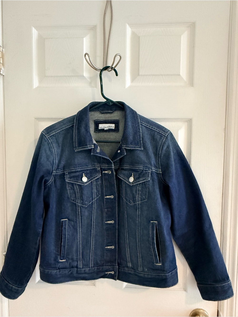 Loft Denim Jacket in Dark Blue - Classic Women's Jean Jacket
